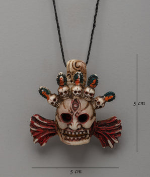 Hand-Carved Chitipati Locket | Symbol of Impermanence and Protection