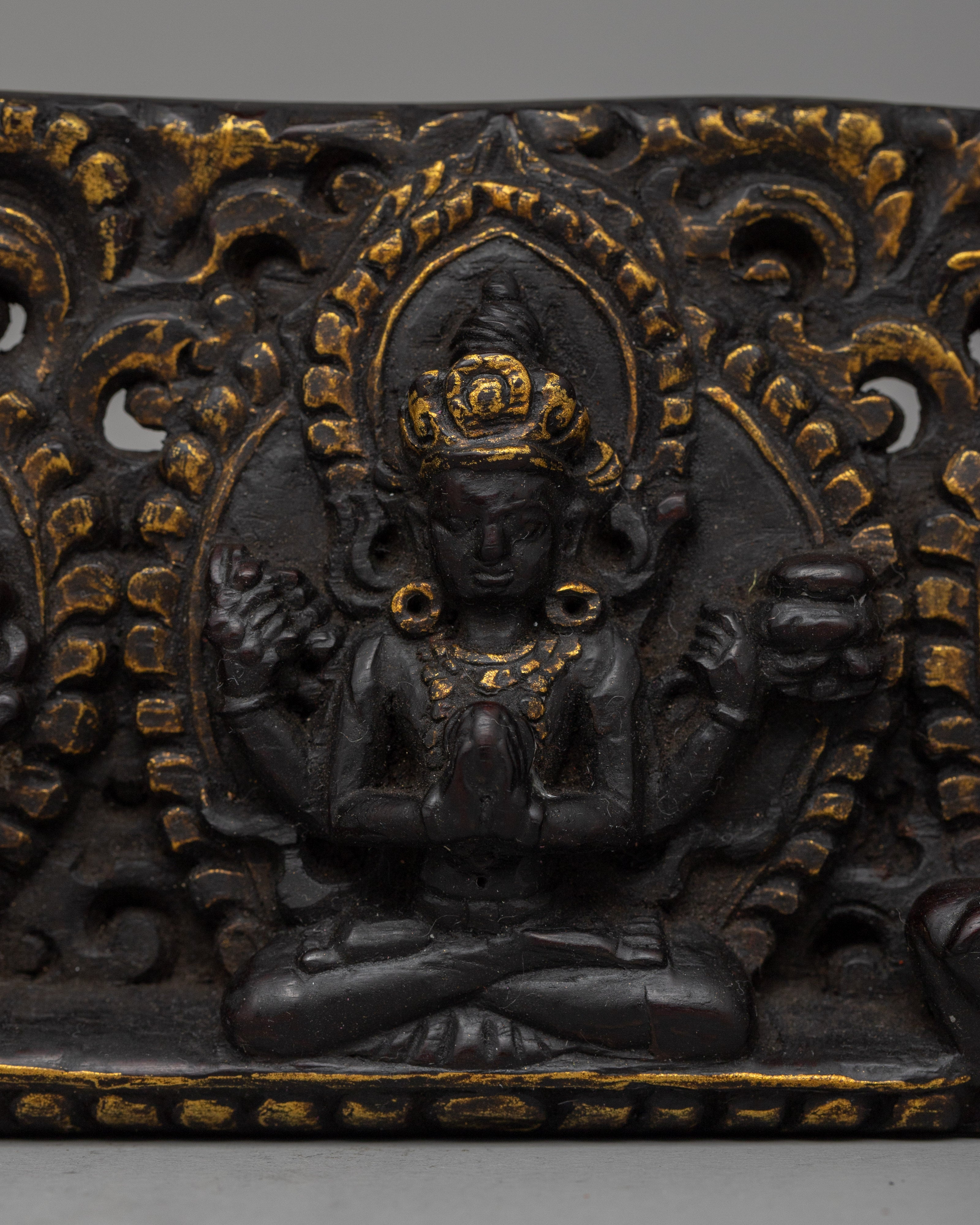 Tibetan Rosewood Wall Hanging | Bodhisattva Design Wall Panel