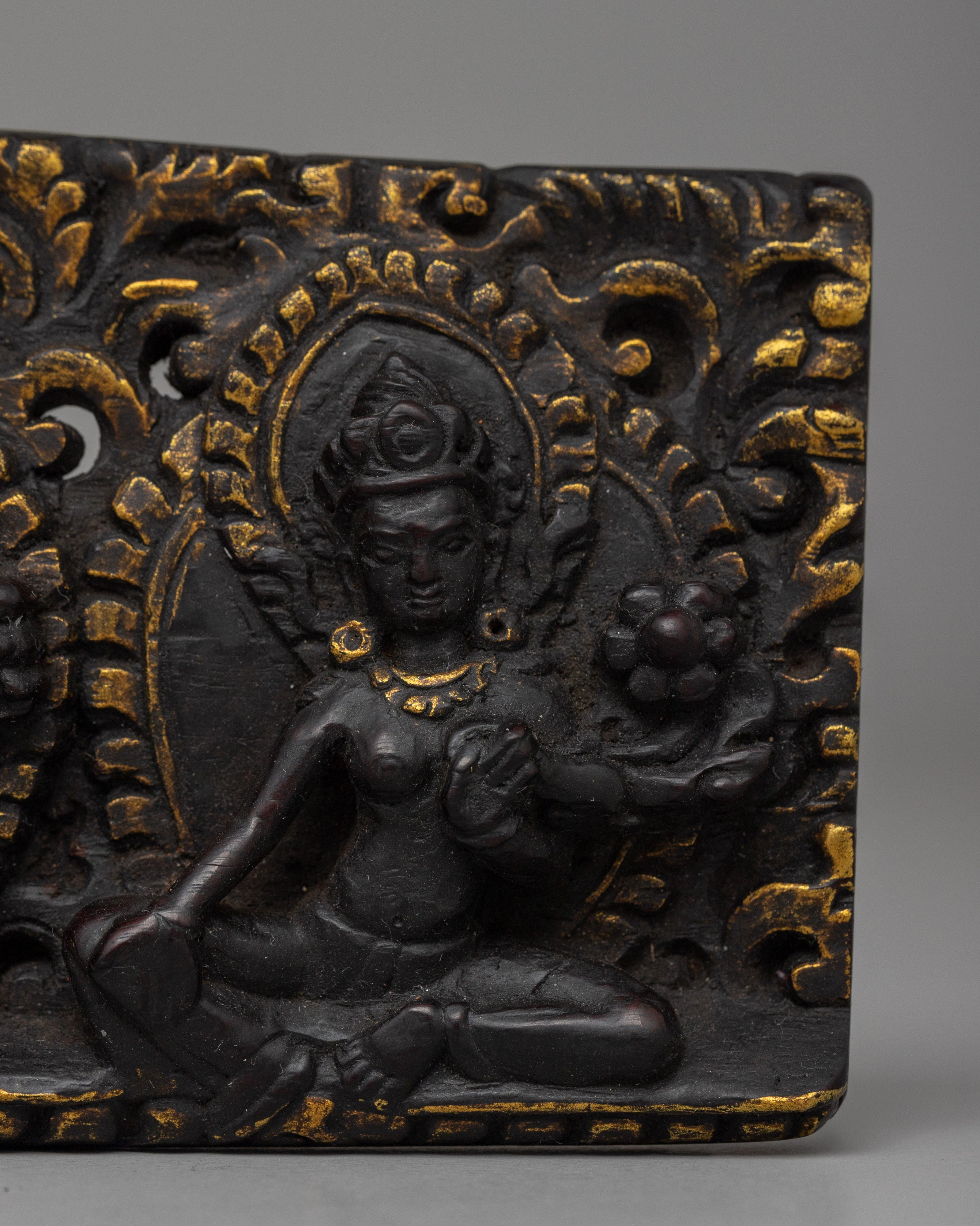 Tibetan Rosewood Wall Hanging | Bodhisattva Design Wall Panel