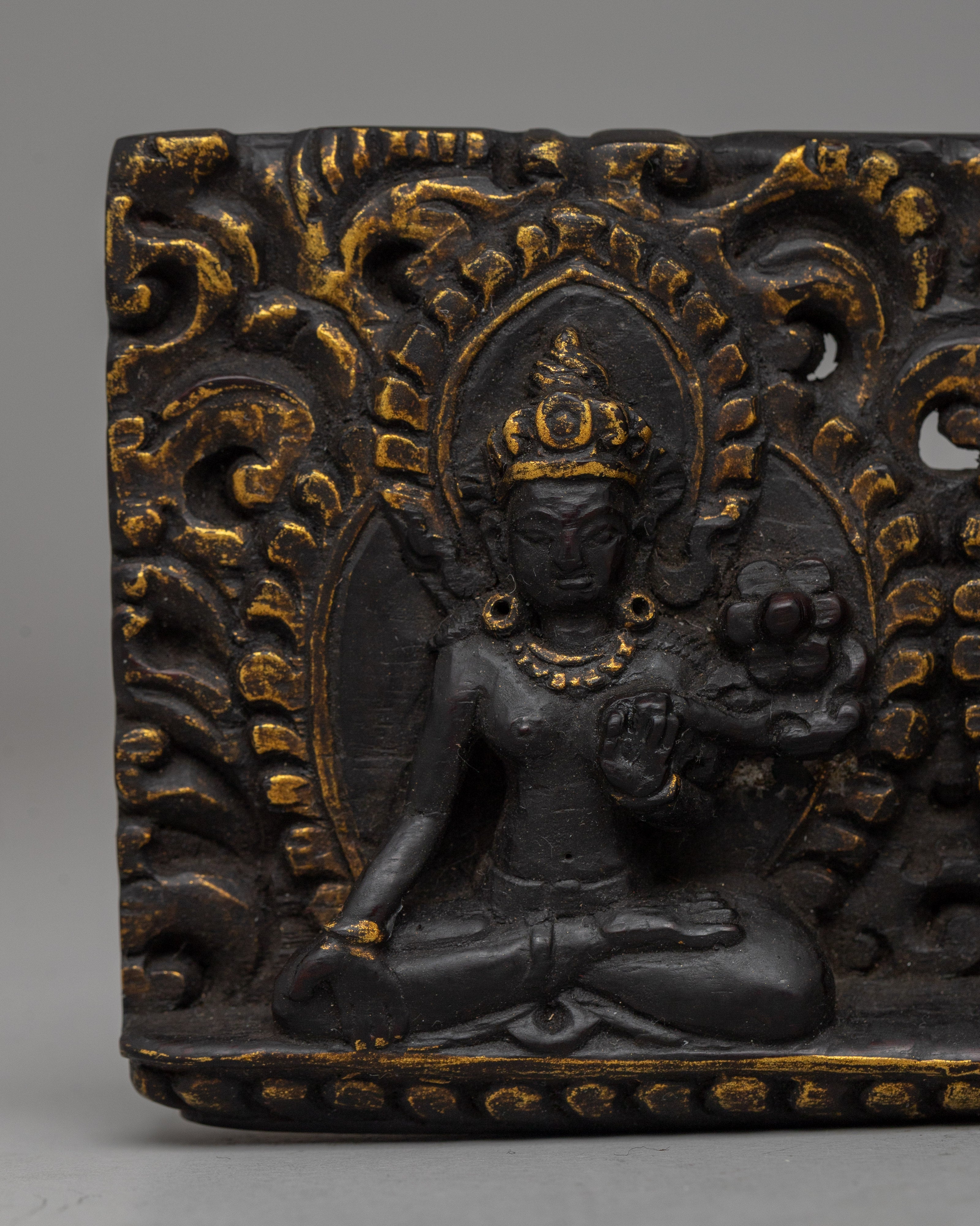 Tibetan Rosewood Wall Hanging | Bodhisattva Design Wall Panel