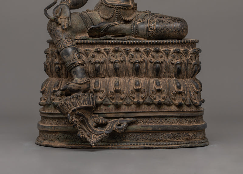 Antique Finish Green Tara Statue | Compassion and Protection Deity Statue