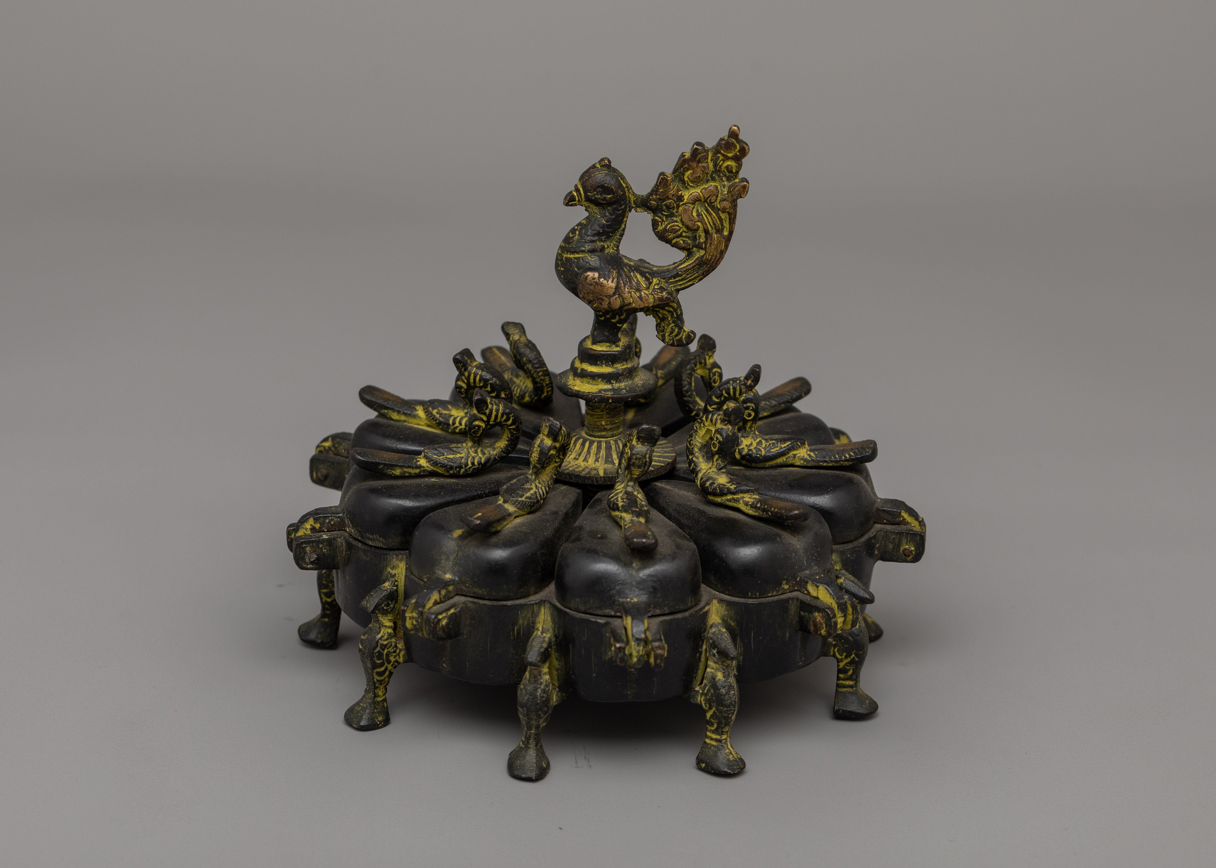 Religious Color Tika Box | Handcrafted Ritual Item for Sacred Ceremonies