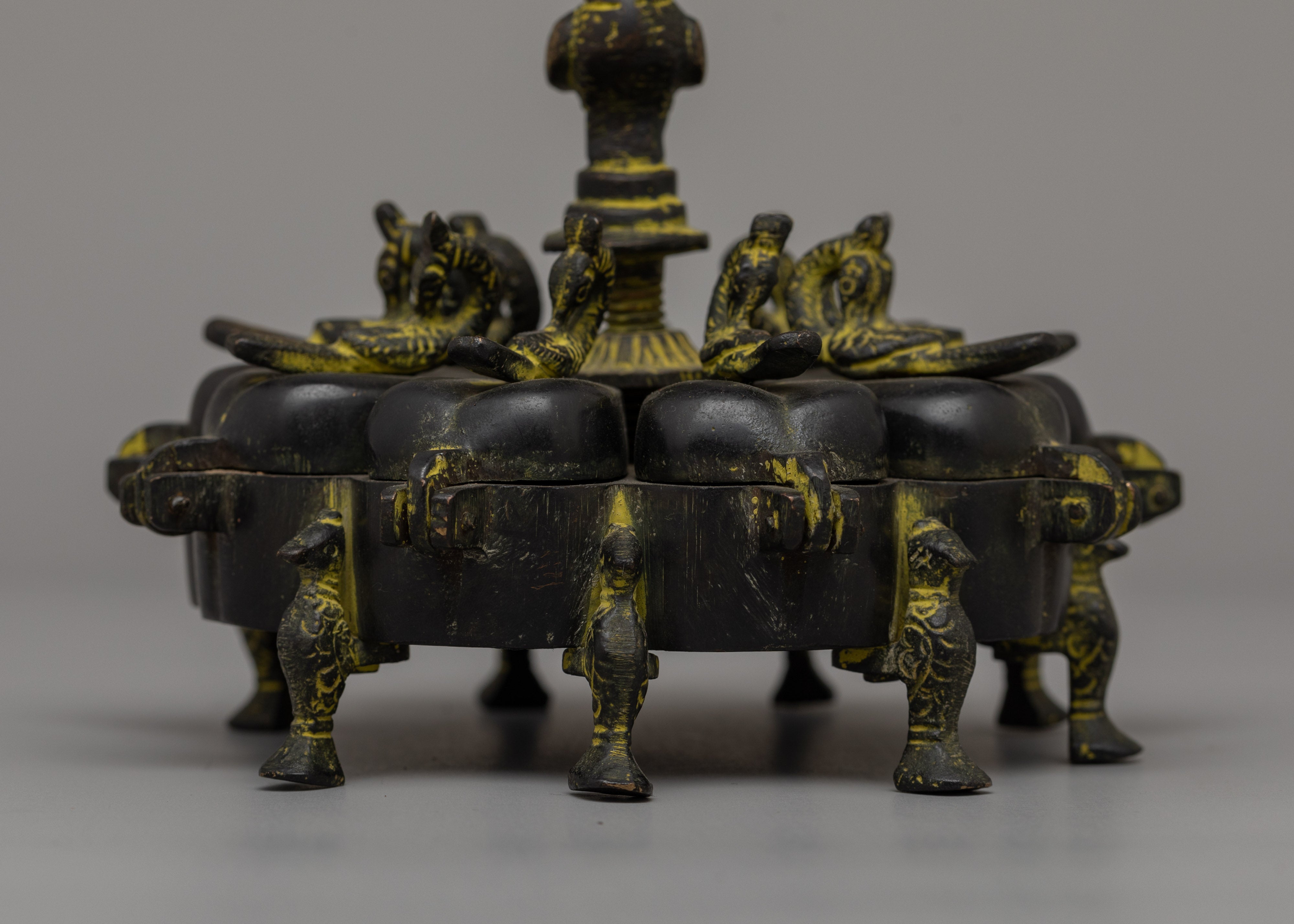 Religious Color Tika Box | Handcrafted Ritual Item for Sacred Ceremonies