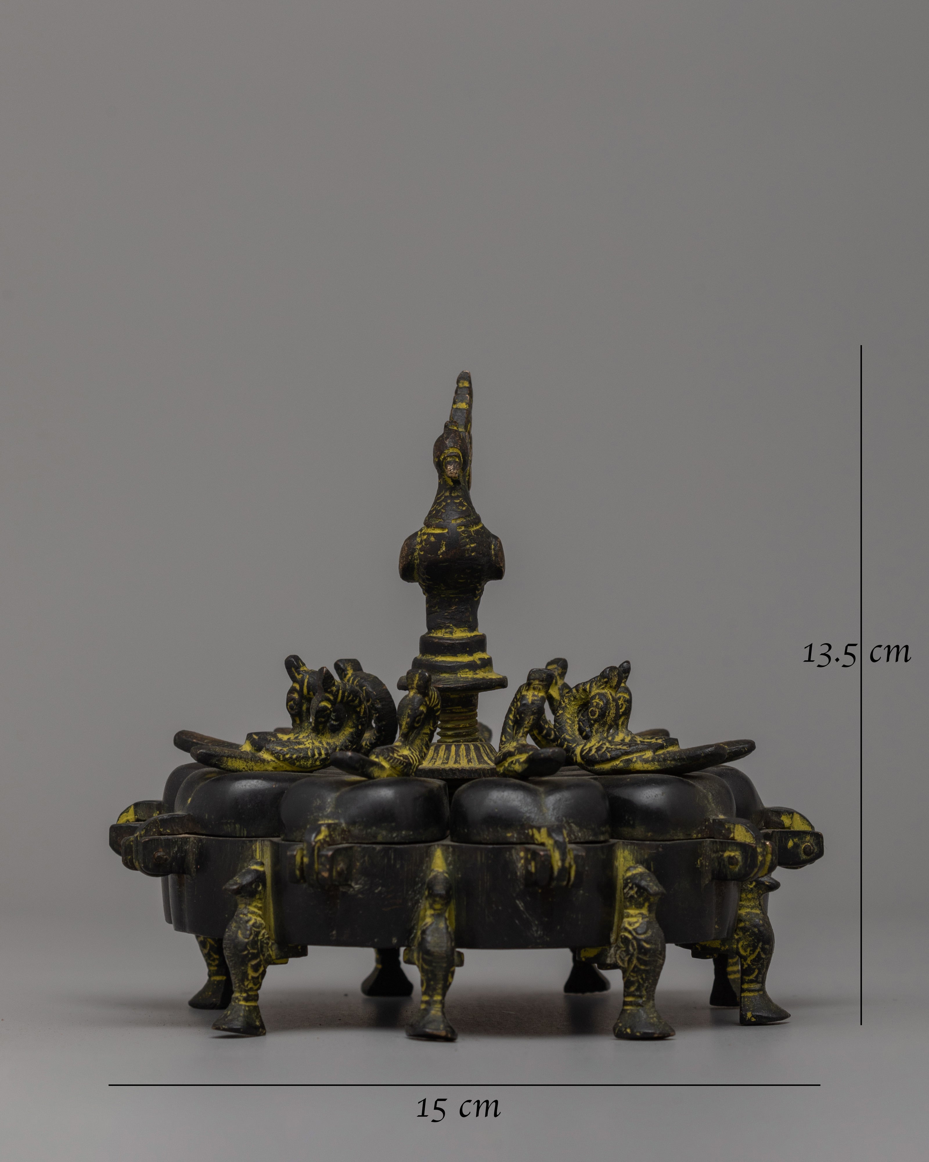 Religious Color Tika Box | Handcrafted Ritual Item for Sacred Ceremonies