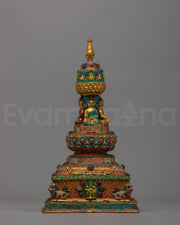Handcrafted Buddha Carved Stupa