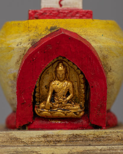 Handcrafted Chaitya Chorten | Tibetan Ritual Shrine for Blessings & Peace | Stupa From Nepal