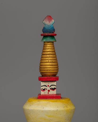 Handcrafted Chaitya Chorten | Tibetan Ritual Shrine for Blessings & Peace | Stupa From Nepal