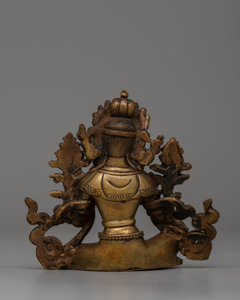 Handcarved Goddess Green Tara Figure | The Mother of Liberation