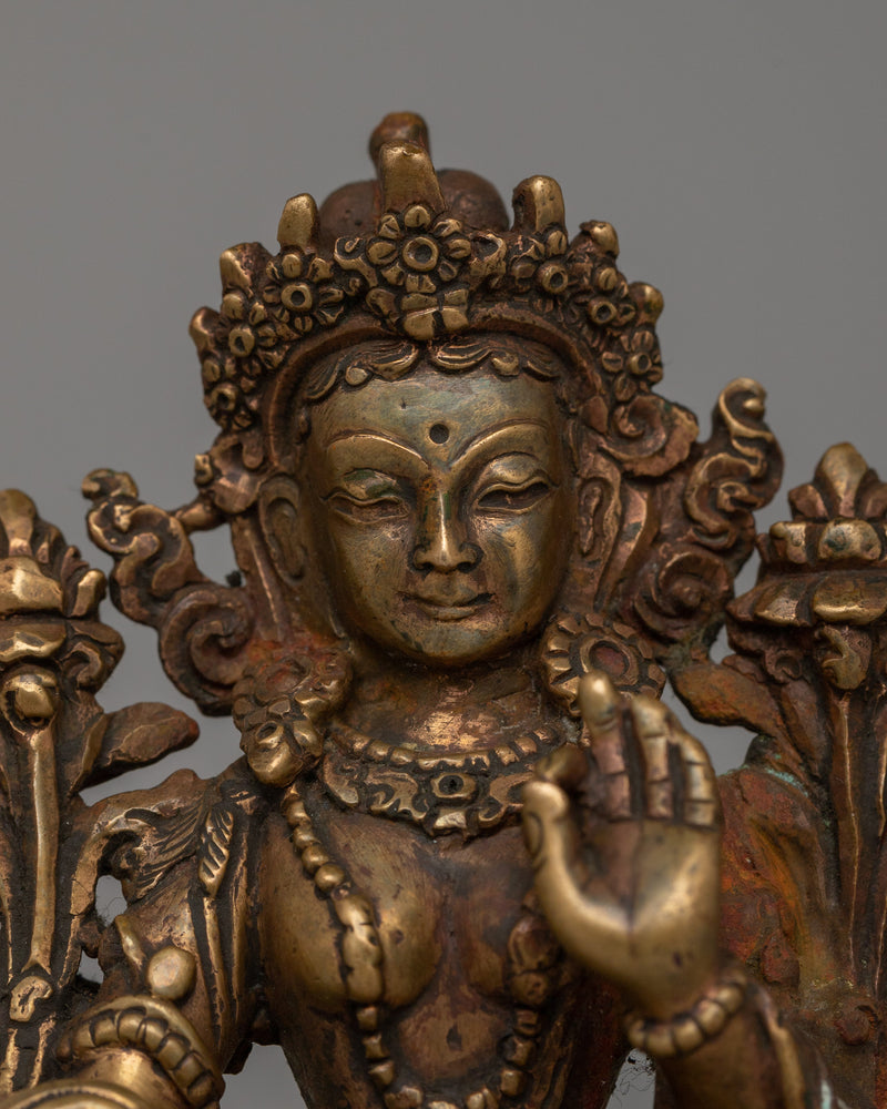 Handcarved Goddess Green Tara Figure | The Mother of Liberation