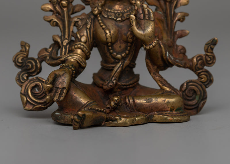 Handcarved Goddess Green Tara Figure | The Mother of Liberation