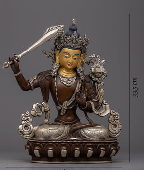 Bodhisattva Manjushri Mantra Practice Statue | The Embodiment of Wisdom and Spiritual Awakening