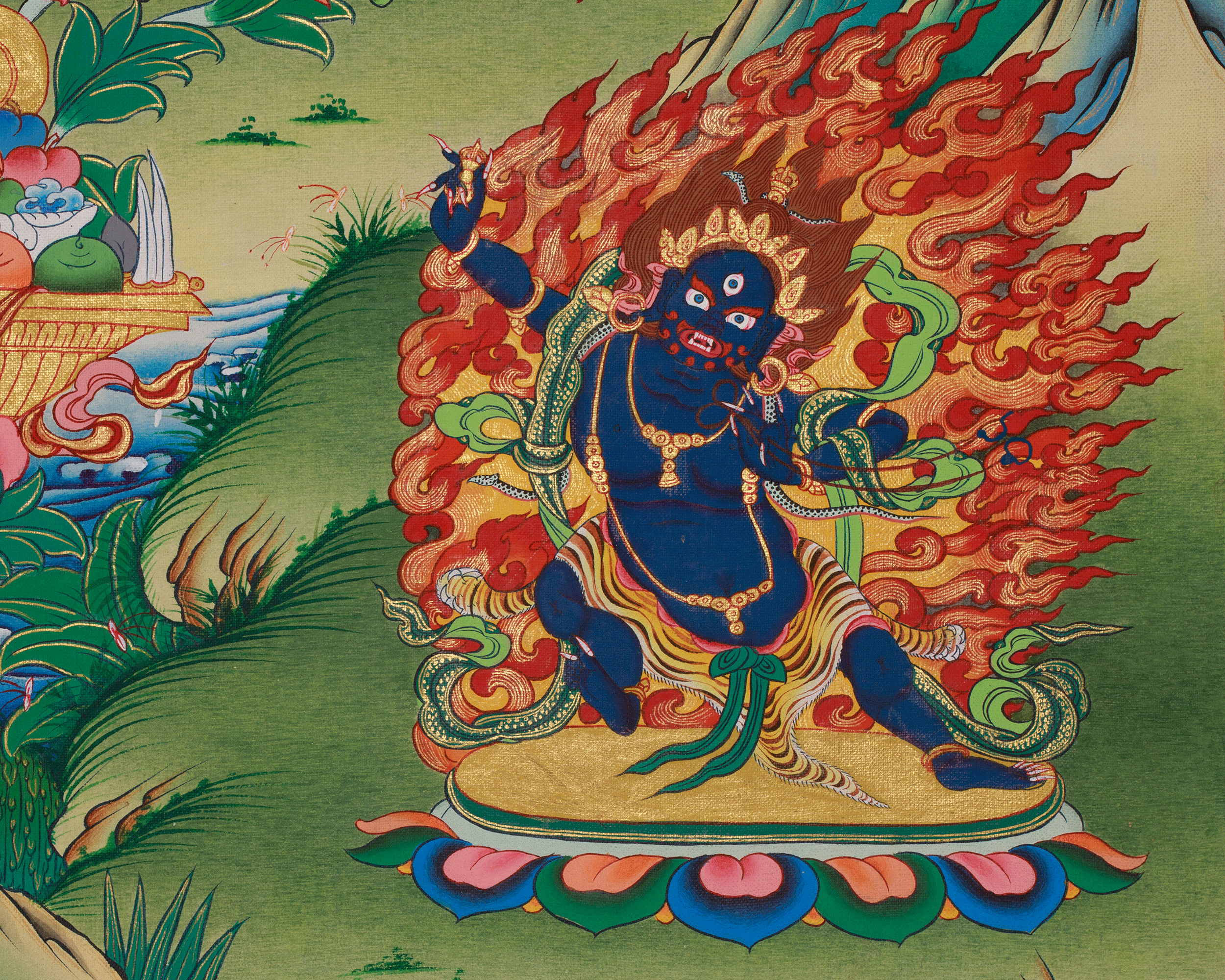 Buddhist Wisdom Deity Manjushri thangka | Bodhisattva Spiritual Art
