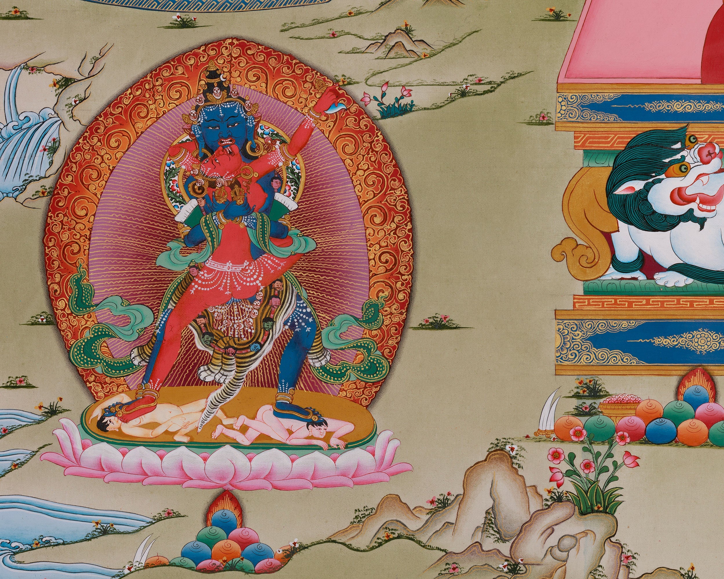 Traditional Thangka of Gompopa | Kagyu Lineage Master Buddhist Art