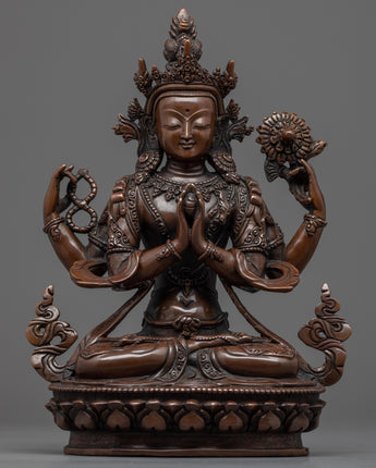 Chenrezig Copper Statue 
