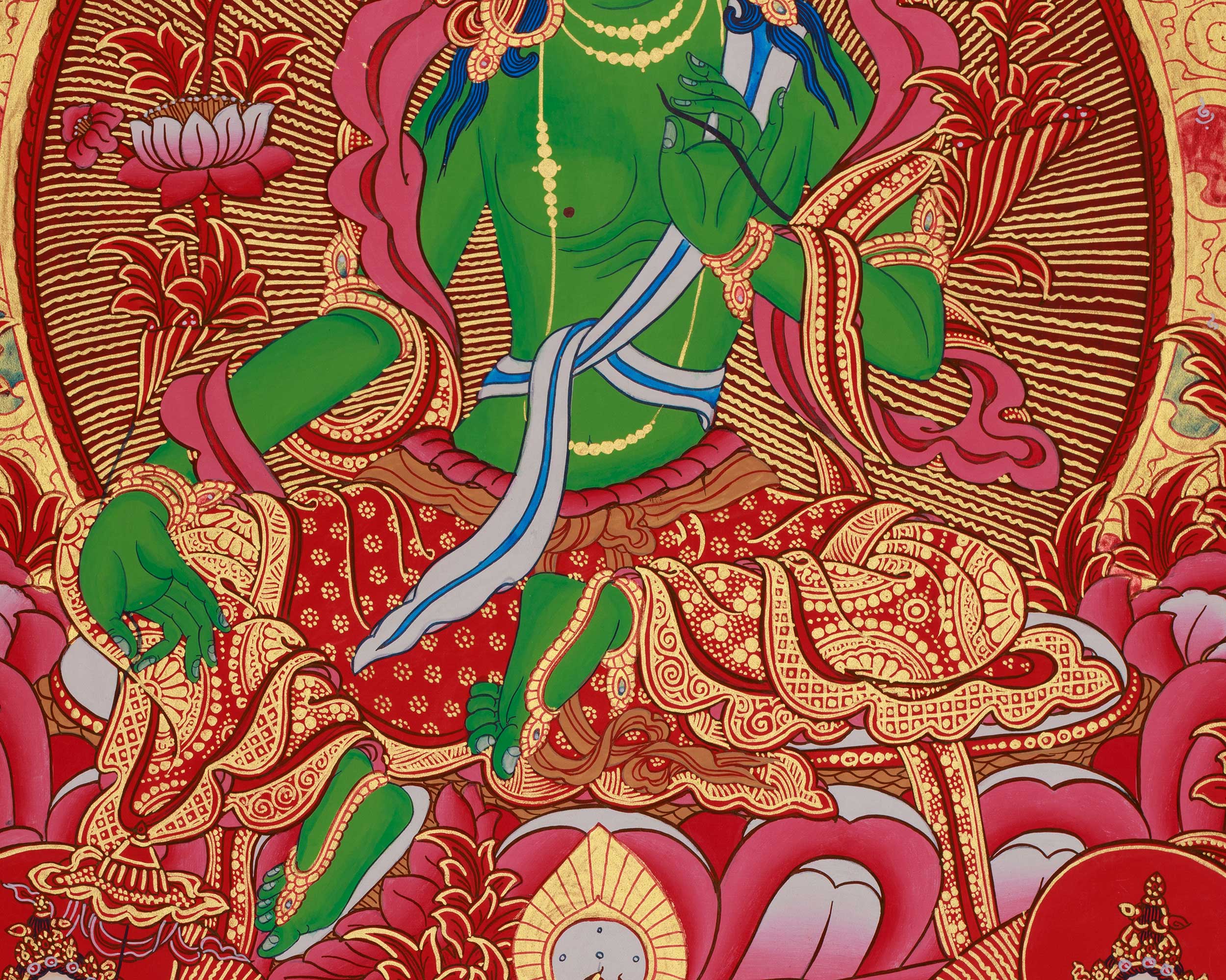 Himalayan Deity Green Tara Thangka | Hand Painted Tibetan Buddhist Art | Mother of Liberation