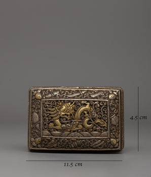 Handcrafted Bhutanese Style Silver Paan Box | Perfect for Sacred Ritual Storage