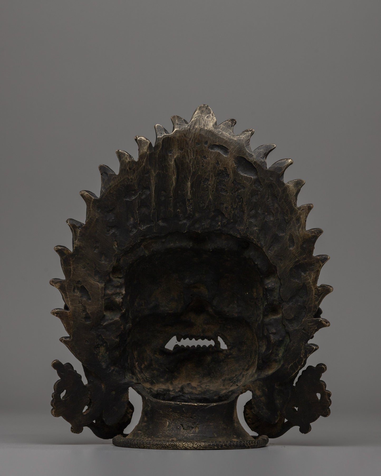 Bronze Bhairav Mask | Sacred Wall Sculpture for Meditation & Decor | Traditional Gift Idea From Nepal