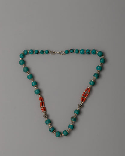 Beaded Necklace Turquoise and Coral | Jewelry for Style and Spirituality