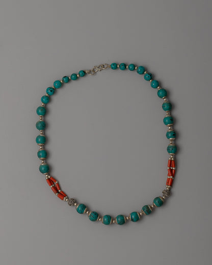 Beaded Necklace Turquoise and Coral | Jewelry for Style and Spirituality