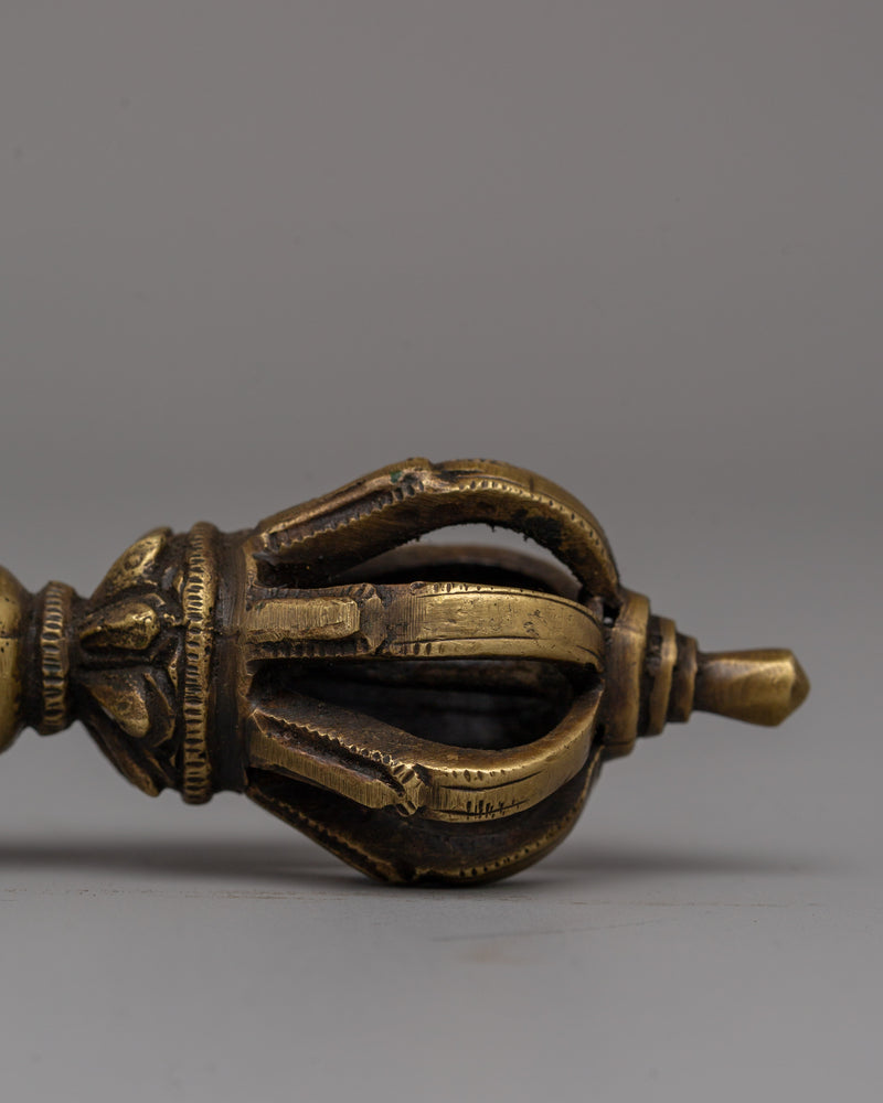 Sacred Tibetan Vajra and Bell Set | Handcrafted Brass Vajra and Ghanta for Spiritual Rituals