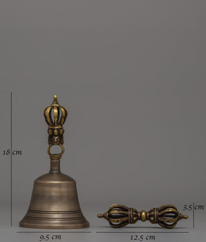 Sacred Tibetan Vajra and Bell Set | Handcrafted Brass Vajra and Ghanta for Spiritual Rituals