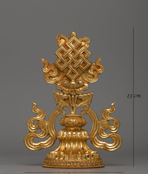 Gold-Plated Auspicious Symbol | Buddhist Rituals and Home Decor
