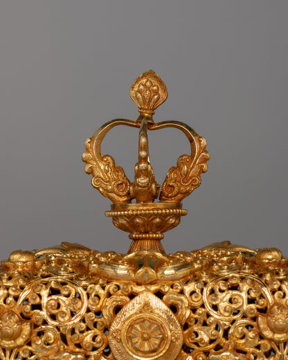 Gold-Plated Copper Incense Burner |  A Masterpiece of Buddhist Ritual Decor