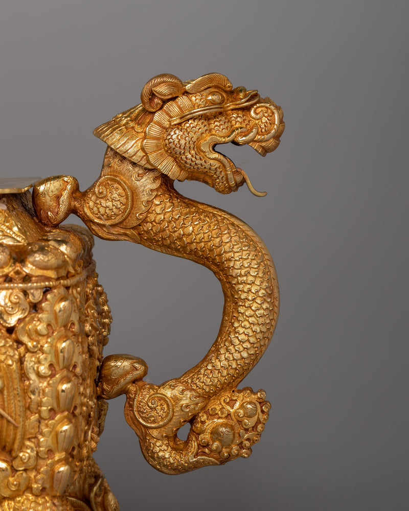 Gold-Plated Copper Incense Burner |  A Masterpiece of Buddhist Ritual Decor