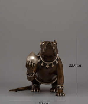 Handcrafted Mouse Statue Set | Oxidized  Bronze Figurines for Home and Rituals