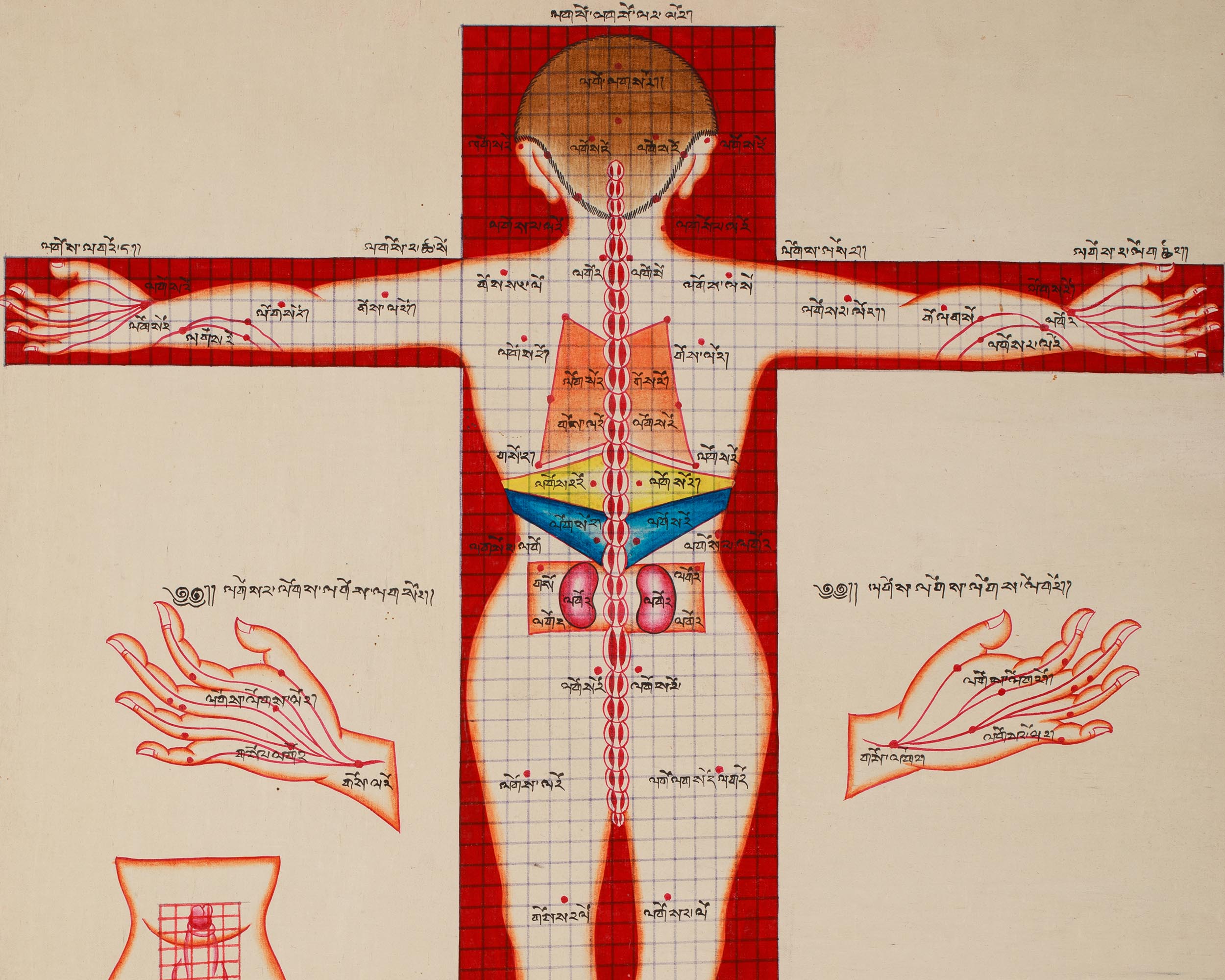 Human Body Anatomy Thangka Art | Tibetan Buddhism