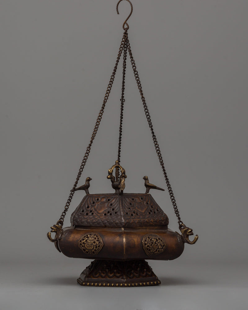 Hanging Brass Incense Burner | Sacred Tool for Relaxation and Spiritual Practices