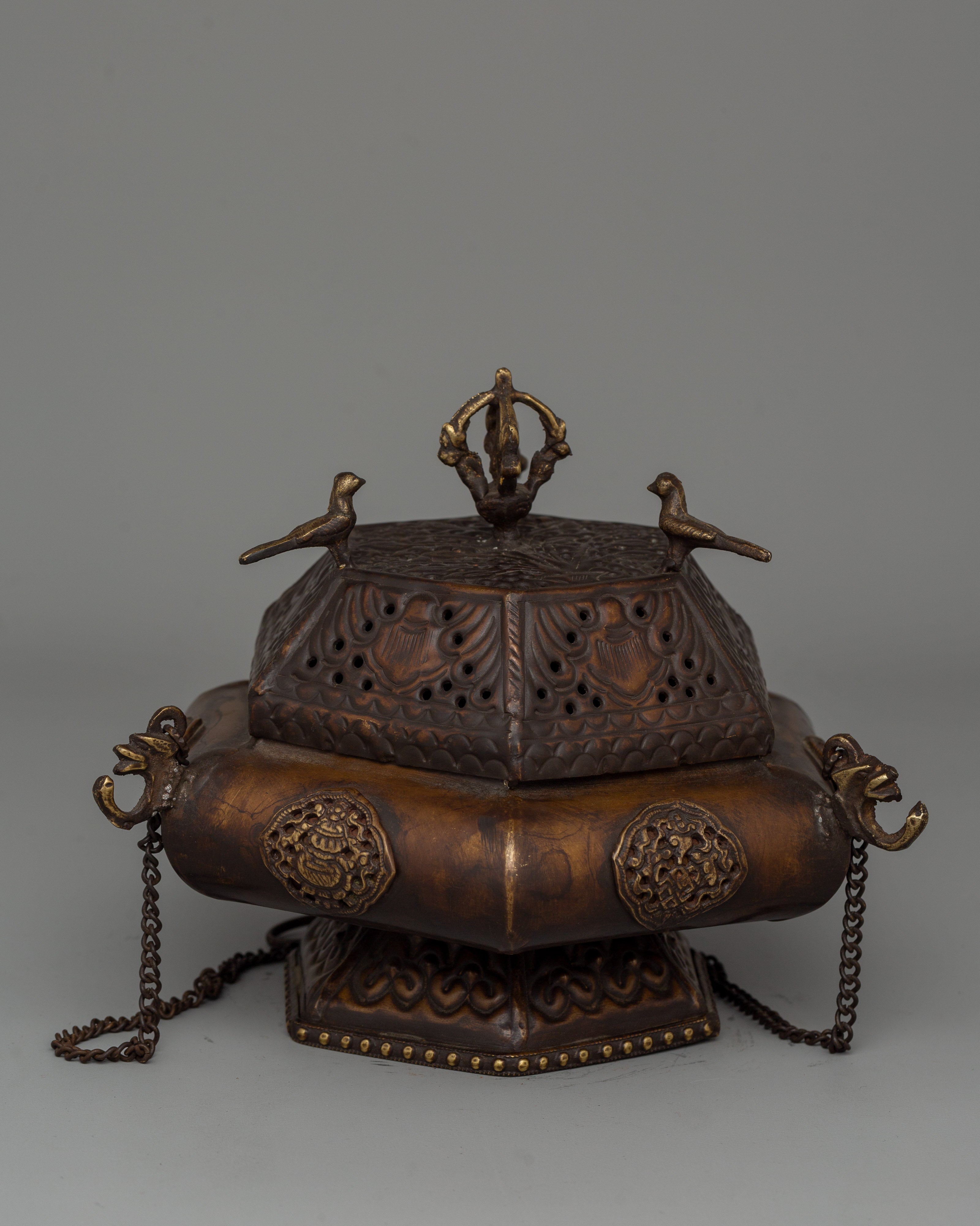 Hanging Brass Incense Burner | Sacred Tool for Relaxation and Spiritual Practices