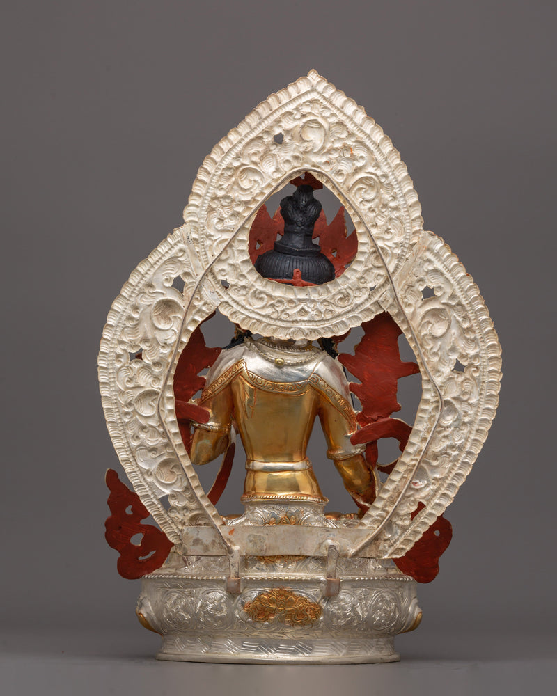 Handmade White Tara Goddess Statue | Tibetan Healing and Longevity Deity