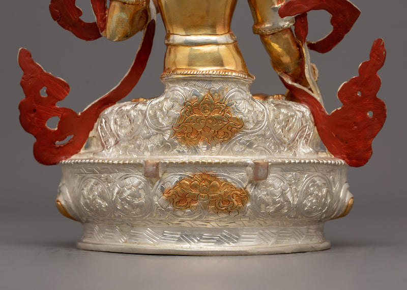 Handmade White Tara Goddess Statue | Tibetan Healing and Longevity Deity