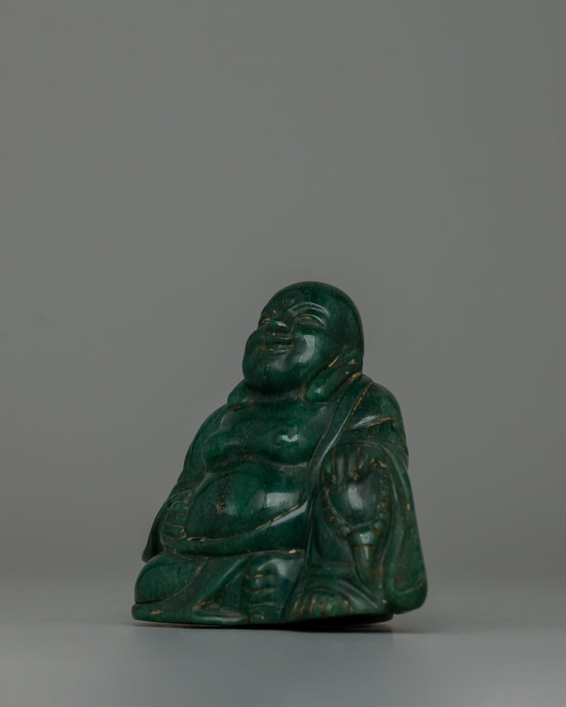 Jade Laughing Buddha Statue | Hand-Carved Original Jade Stone Art Work