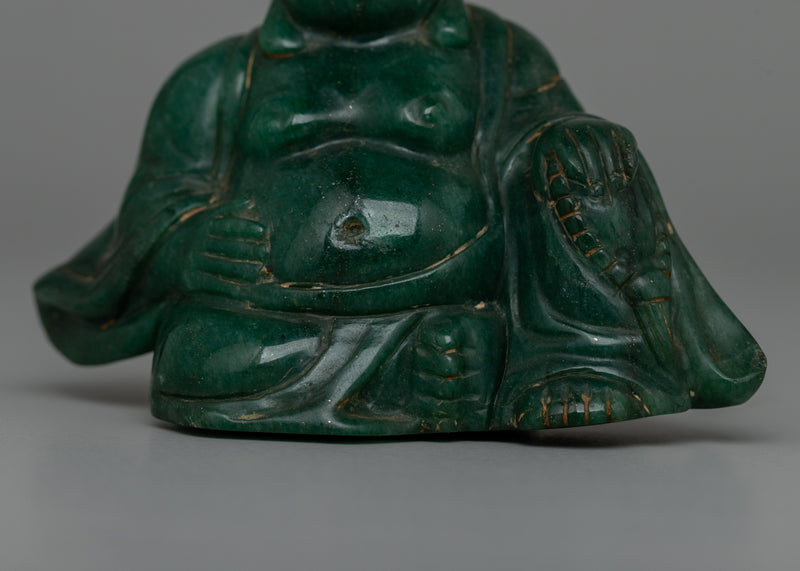 Jade Laughing Buddha Statue | Hand-Carved Original Jade Stone Art Work