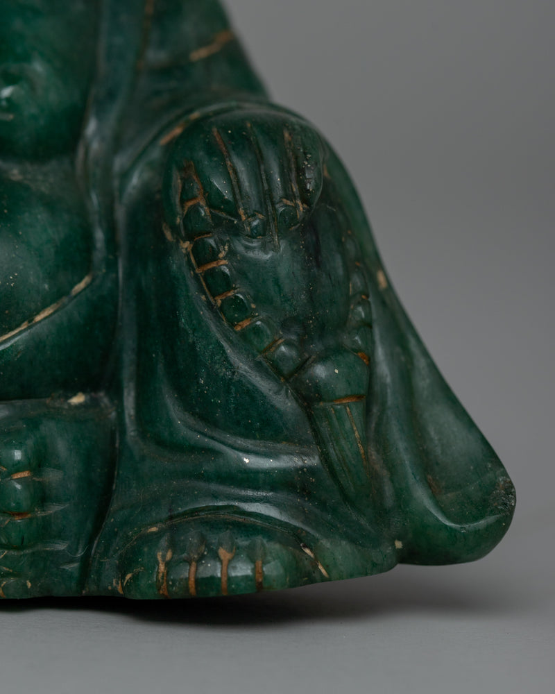 Jade Laughing Buddha Statue | Hand-Carved Original Jade Stone Art Work