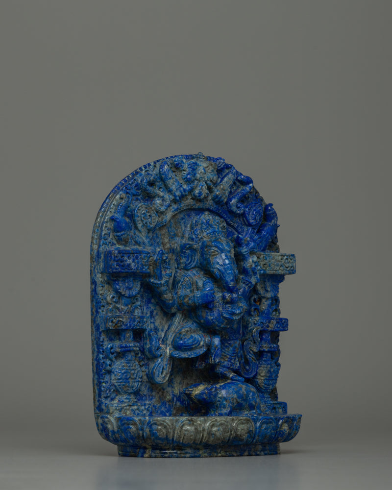 Lapis Lazuli Ganesha Statue | Intricate Details on Original Stone