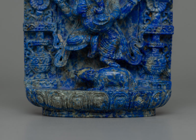 Lapis Lazuli Ganesha Statue | Intricate Details on Original Stone