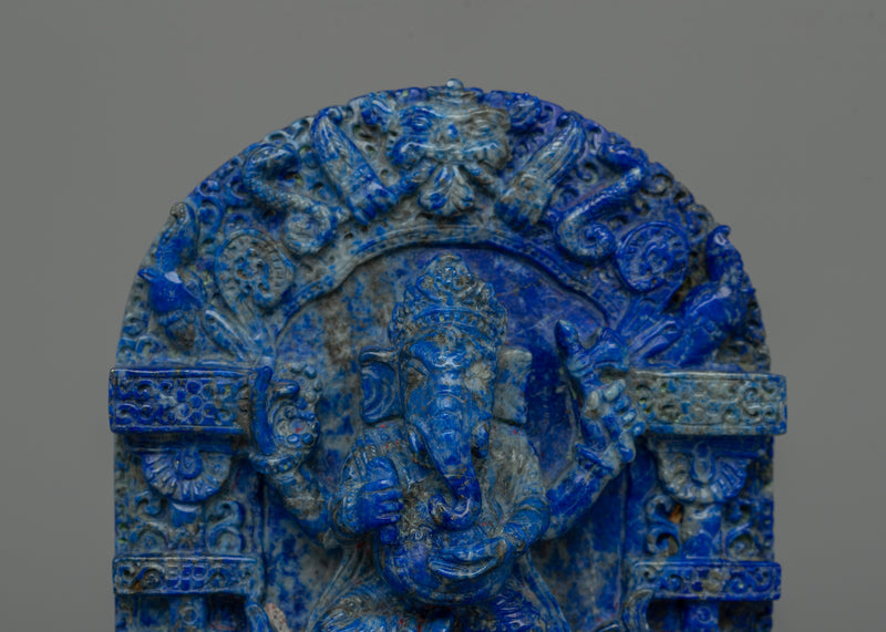 Lapis Lazuli Ganesha Statue | Intricate Details on Original Stone