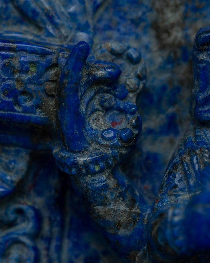 Lapis Lazuli Ganesha Statue | Intricate Details on Original Stone