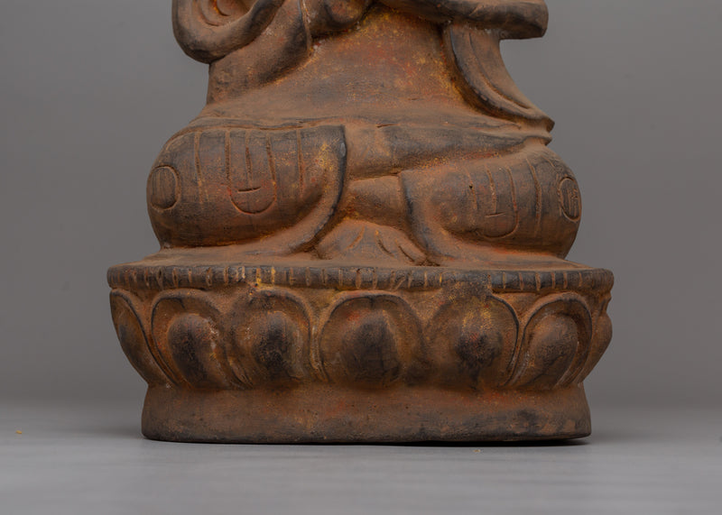 Bodhi Wooden Tsongkhapa Statue | Tibetan Buddhist Handcrafted Artwork