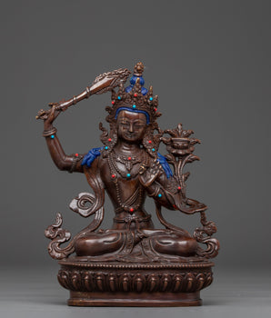 Wisdom Bodhisattva Manjughosa Statue | Handmade Nepali Art