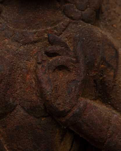 Hand-Carved Manjusri Bodhi Wooden Bodhisattva Statue