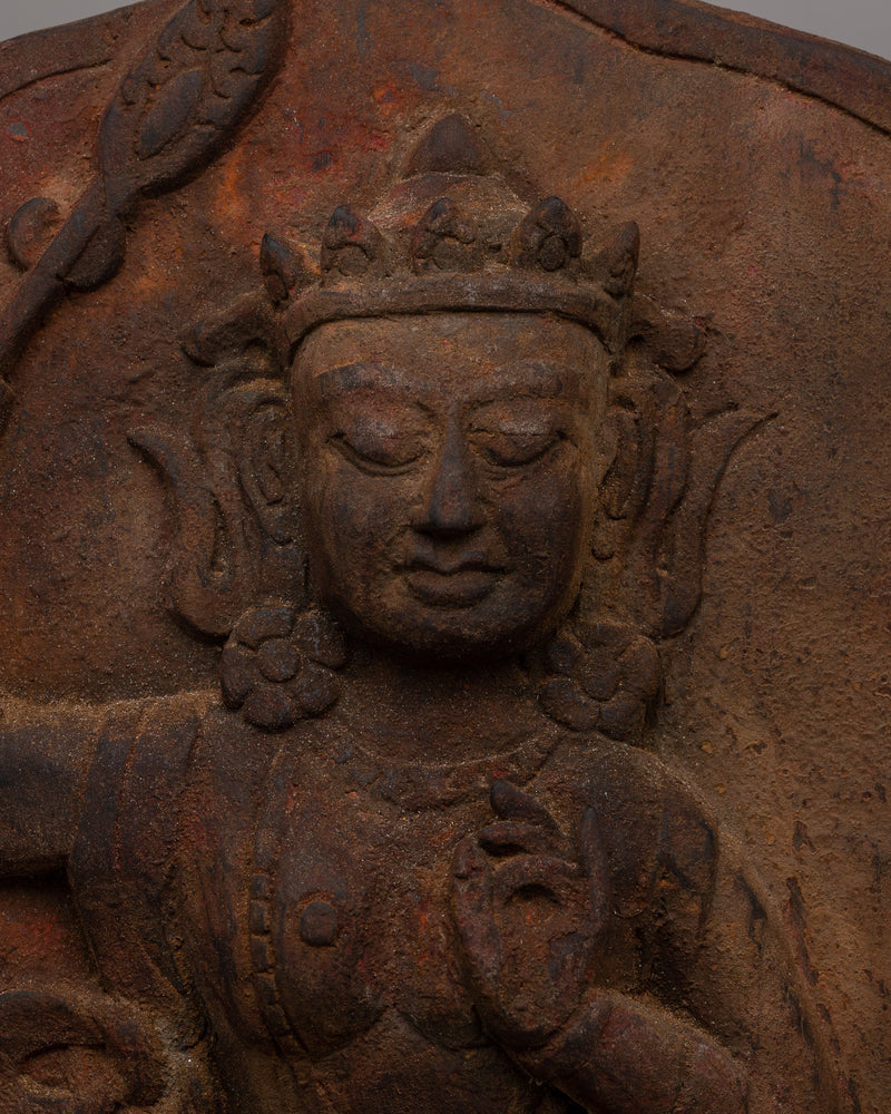 Hand-Carved Manjusri Bodhi Wooden Bodhisattva Statue