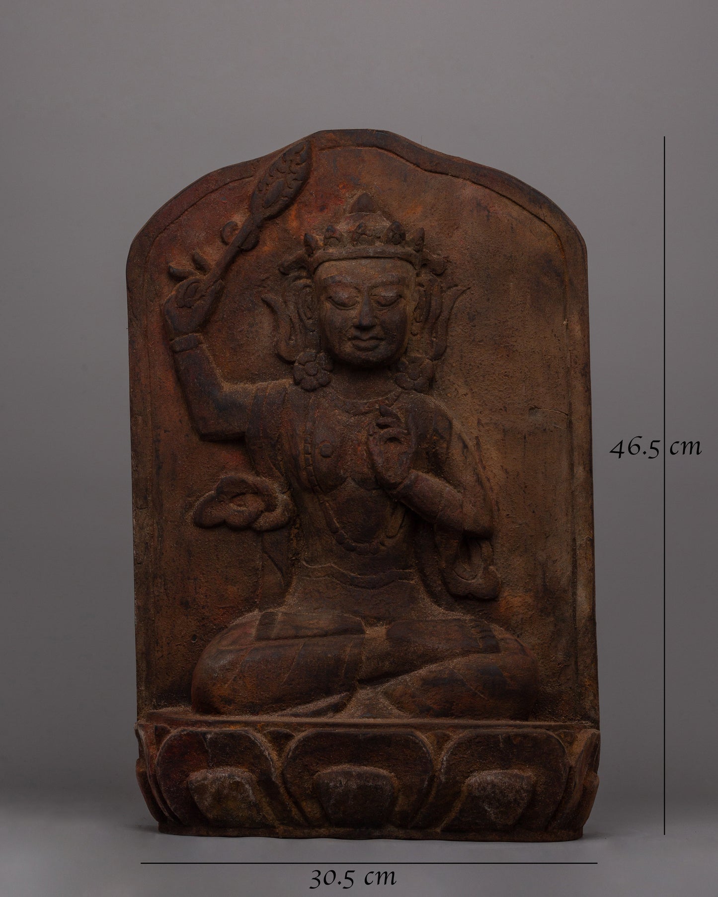 Hand-Carved Manjusri Bodhi Wooden Bodhisattva Statue