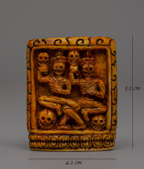 Chitipati Bone Carving | 5.3cm Handmade Tibetan Art