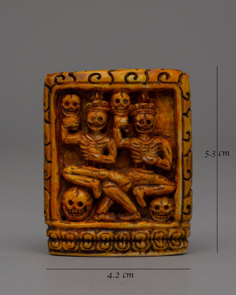 Chitipati Bone Carving | 5.3cm Handmade Tibetan Art