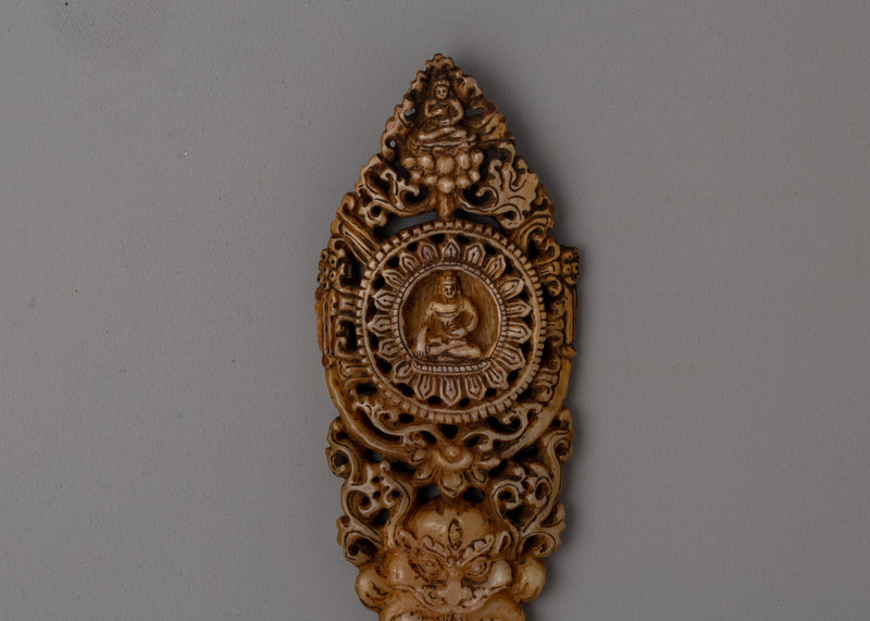 Tibetan Buddha Wall Hanging | Ethically Made Hand-Carved Buffalo Bone Buddha Art