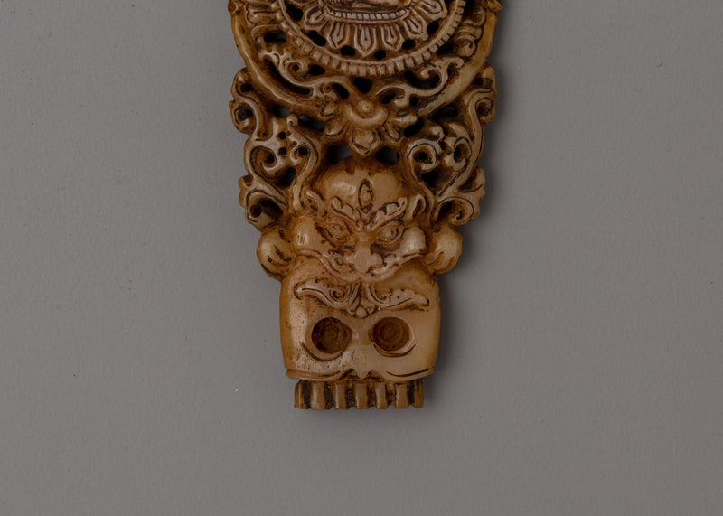 Tibetan Buddha Wall Hanging | Ethically Made Hand-Carved Buffalo Bone Buddha Art